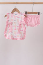 Pink bow castle ruffle bloomer set - ARIA KIDS