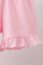 Pink bow castle ruffle shorts set - ARIA KIDS