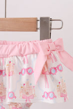 Pink bow castle ruffle 2pc swimsuit - ARIA KIDS