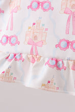 Pink bow castle ruffle 2pc swimsuit - ARIA KIDS