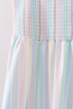 Rainbow stripe smocked dress - ARIA KIDS