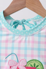 Green plaid horse applique rashguard - ARIA KIDS