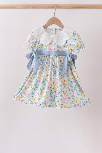 Blue Floral Lace Dress - ARIA KIDS