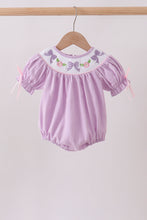 Lavender Smocked Embroidered Bow Jacquard Bubble