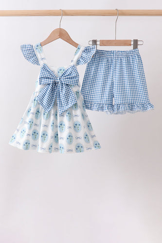 Blue Retro Floral Set - ARIA KIDS