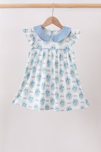 Blue Retro Floral Dress