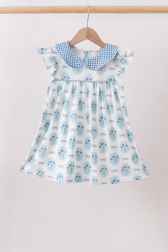 Blue Retro Floral Dress - ARIA KIDS