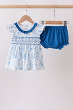 Blue Castle Smocked Ruffle Bloomer Set - ARIA KIDS