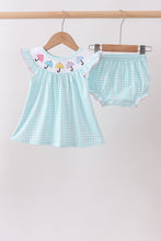 Blue Umbrella Smocked Bloomer Set