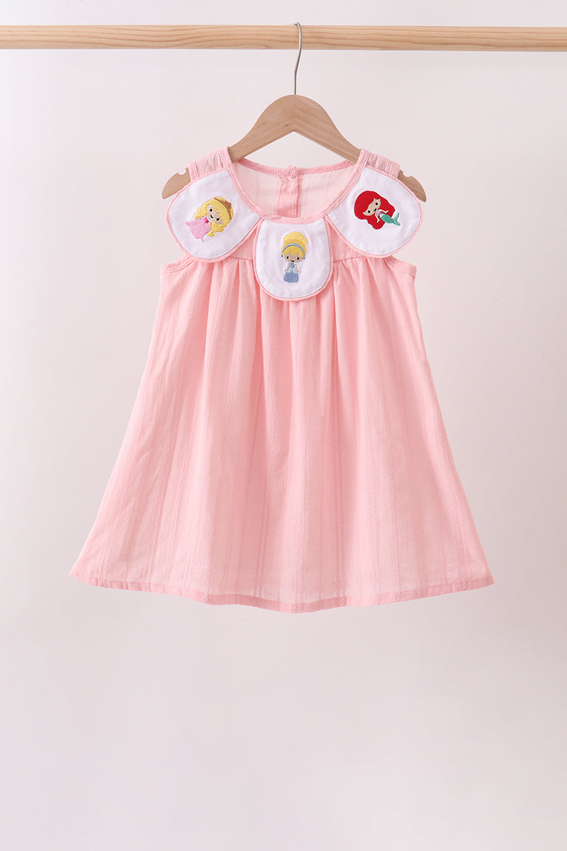 Pink Princess Embroidered Jacquard Dress - ARIA KIDS