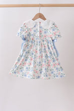 Blue Floral Smocked Dress