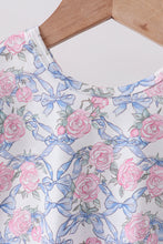 Blue Floral Bow Bloomer Set