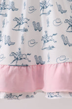 Pink Cowboy Ruffle Dress