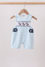 Blue Cow Plaid Embroidered Jon Jon