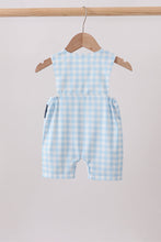 Blue Cow Plaid Embroidered Jon Jon