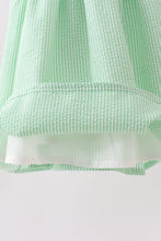 Blue Tractor Applique Seersucker Dress
