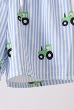 Blue Tractor Stripe UPF Swim Trunks
