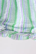 Green Stripe Smocked Bow Seersucker Bubble