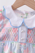 Blue Hydrangea Smocked Pearl Bubble