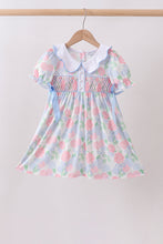 Blue Hydrangea Smocked Pearl Dress