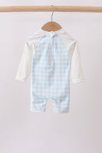 Blue Plaid UPF Swim One-Piece