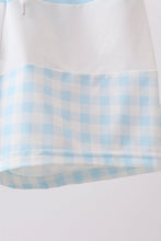 Blue Plaid UPF Swim Trunks