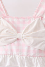 Pink Plaid Bow UPF Swim Set