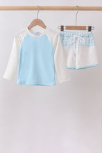 Blue Plaid UPF Swim Set