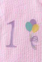 Pink Birthday Balloon Seersucker Bubble