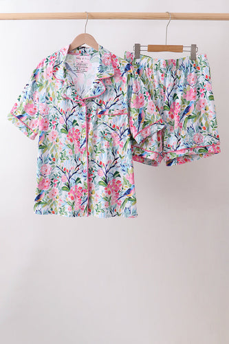 Pink Floral Bamboo Pajamas Women Set - ARIA KIDS