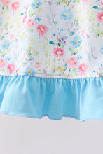 Blue Floral Ruffle Set