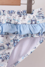 Blue Beach Smocked UPF Women Swim Set