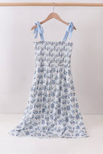 Blue Beach Smocked Women Dress