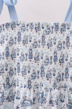 Blue Beach Smocked Women Dress