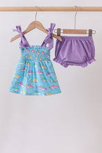 Blue Shark Smocked Bloomer Set