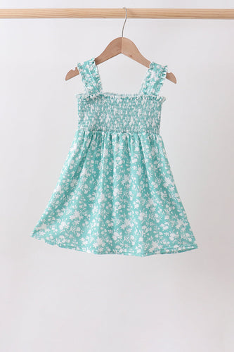 Sage Floral Smocked Dress - ARIA KIDS