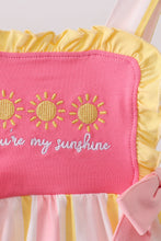 You're my sunshine Stripe Embroidered Bow Bubble