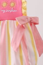 You're my sunshine Stripe Embroidered Bow Bubble
