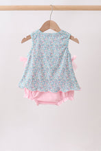 Green Bear Floral Applique Bubble