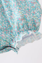 Green Floral Smocked Bubble