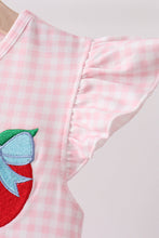 Pink Apple Plaid Embroidered Set