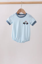 Blue Police Car Stripe Embroidered Bubble
