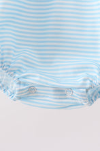Blue Police Car Stripe Embroidered Bubble