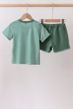 Green Duck Stripe Embroidered Set