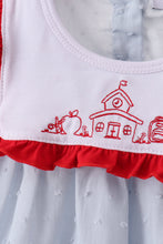 Blue Embroidered Swiss Dot Bloomer Set
