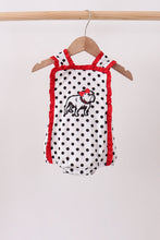 Red Georgia Bulldog Applique Ruffle Bubble