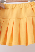 Blue bus bow embroidery ruffle skorts set