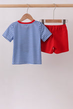 Blue Stripe Schoolhouse Appliqué Set