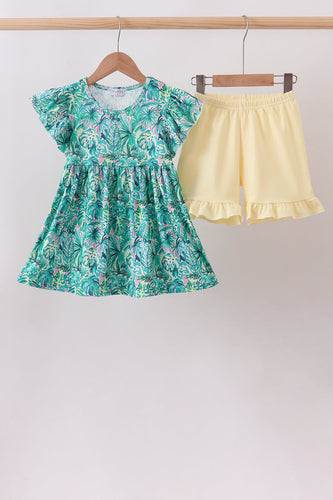 Green Lily Floral Set - ARIA KIDS