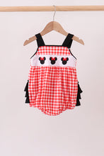 Red Character Plaid Embroidered Bubble